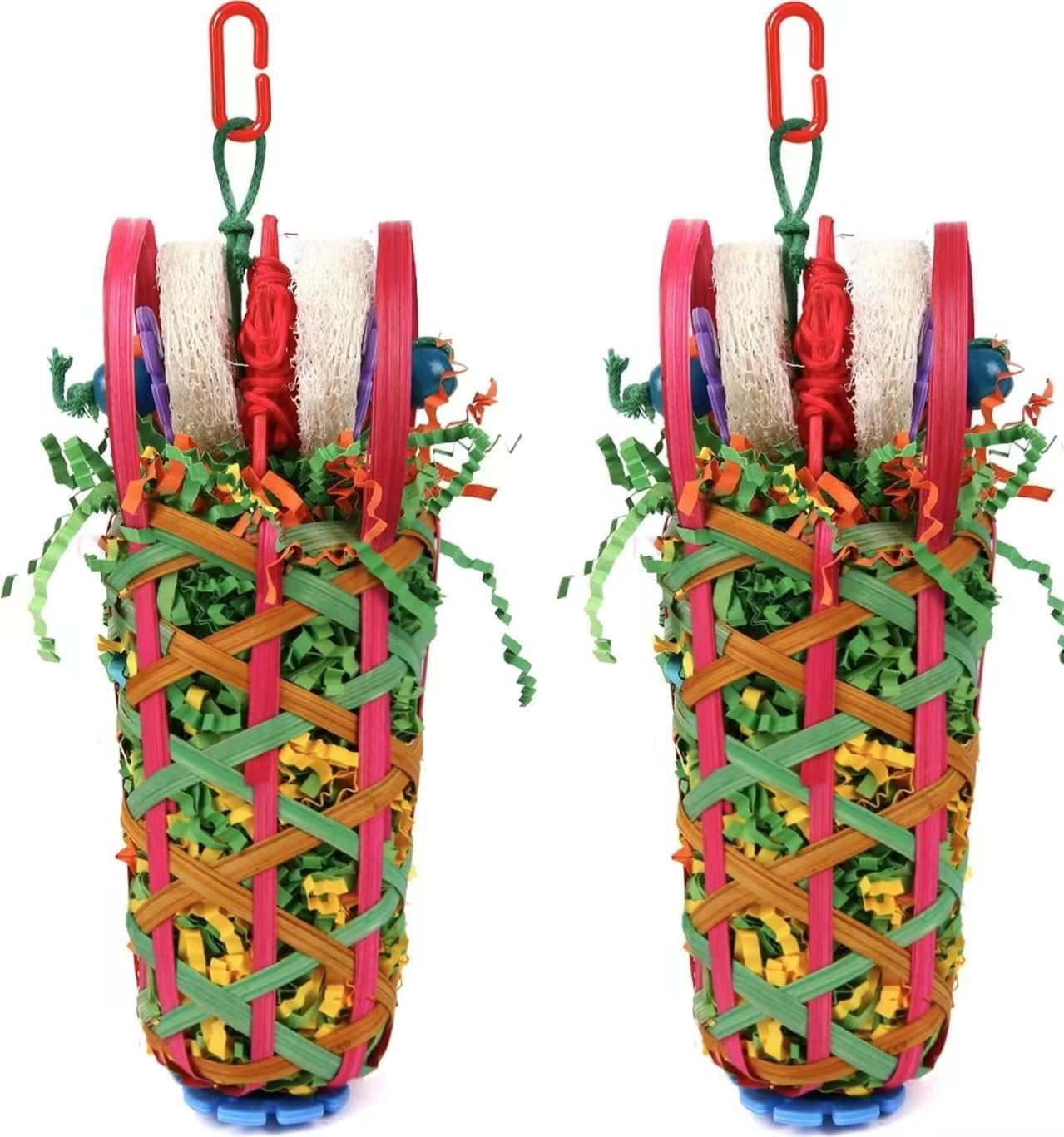 Kyouki Parakeets Toys, 2 PCS Bird Chewing Toys – Perfect for Cockatoos, Conures, Love Birds, Small & Medium Parrots, Fun Foraging & Tearing Bird Cage Accessories