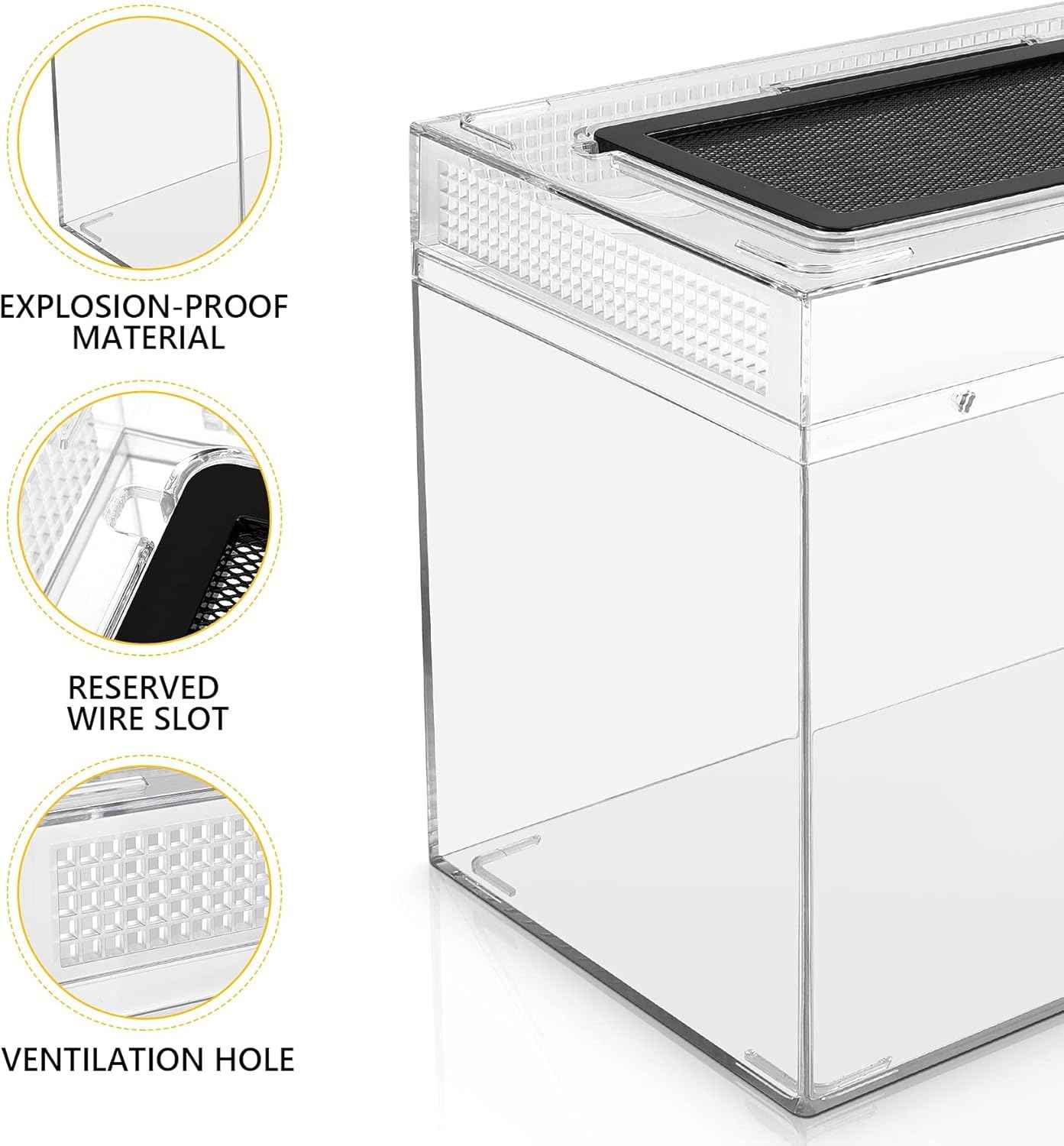 Reptile Terrarium Kit 12" x 7"x 9" Spider Tank Starter Tank, Leopard Gecko Tank, Tarantula Cage Hermit Crab Habitat, Lizard Enclosure, Insect Tank Kit, Jumping Spider Enclosure, Small Isopod Terrarium