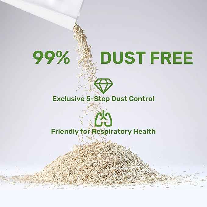 FUKUMARU Tofu Cat Litter - Natural, Unscented, Dust Free, Quick Clumping, 8lb x 2 Bags
