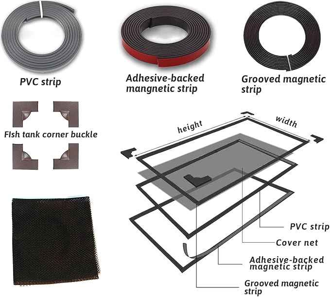 Ultra Clear Rimless Aquarium Tank 6-60 gallons Low Iron Glass (38Gal - Anti-Jumping net)