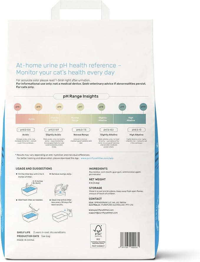 Smart Health Monitoring Cat Litter – Color-Changing, Fast Clumping, Odor Control, Low Dust | 1-Pack