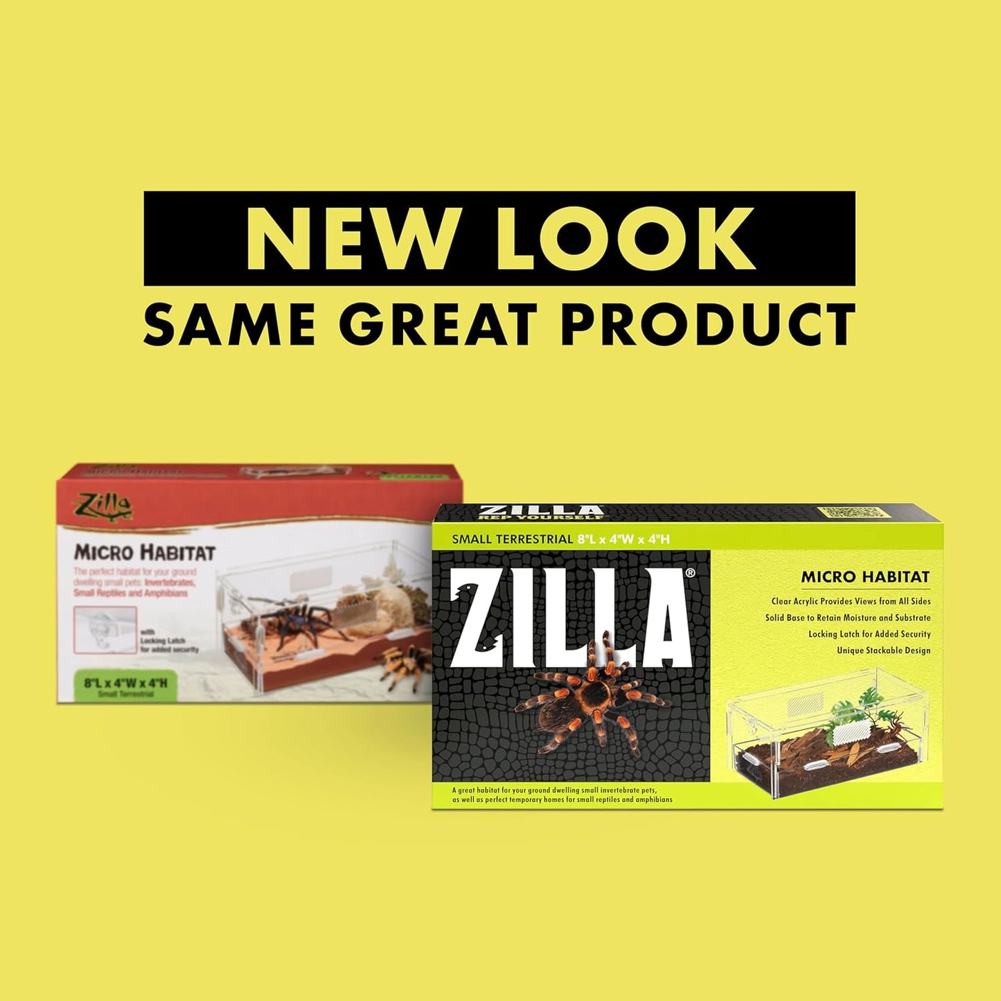 Zilla Micro Habitat Terrarium, Terrestrial, with Locking Latch, for Isopods, Spiders, Insects, Small - FurryFun