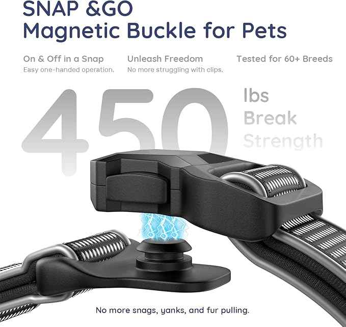WhoseID Premium AirTag Dog Collar - Waterproof Medium Air Tag Dogs Collar | Magnetic Buckle Heavy Duty Collar | Reflective Dog Collar with AirTag Holder