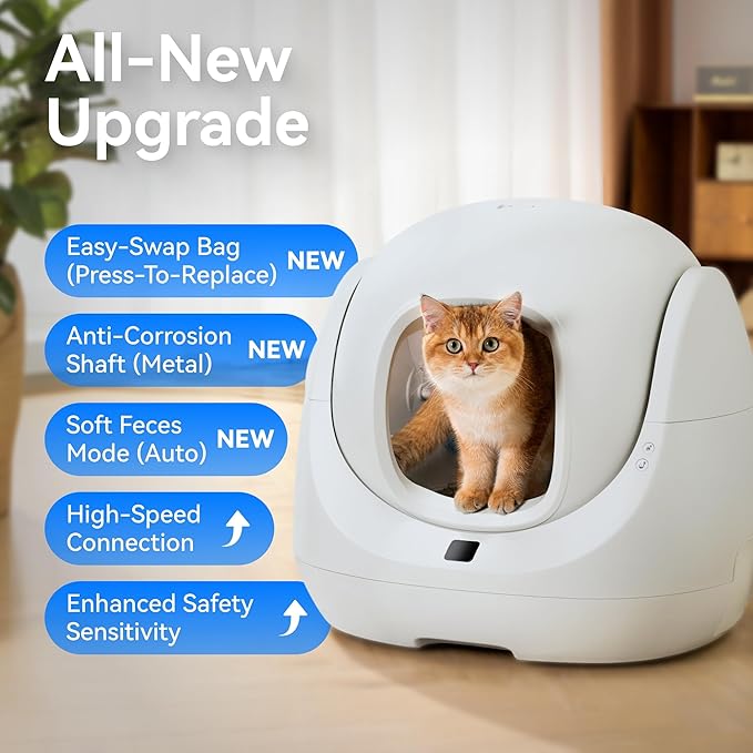 CATLINK Self Cleaning Litter Box, Pinch-Free Safety Protection Automatic Litter Box for Multiple Cats, Kitten, Senior, Short-Legged and Disabled Cat, Suitable for Beginner/Traveler, SE lite