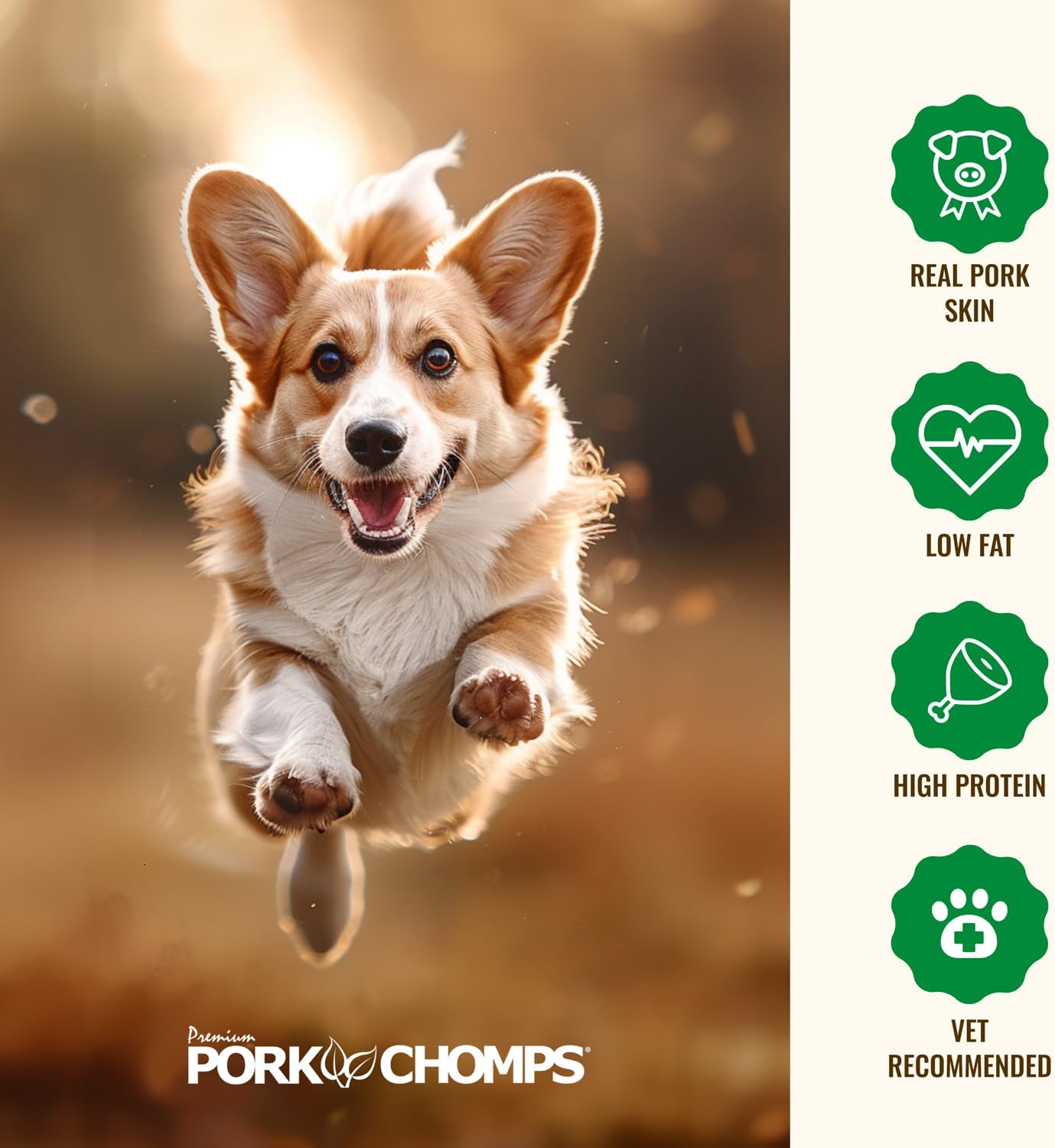 Pork Chomps Roasted Pork Skin Dog Chews, 3-inch Donuts, 2 Count (Pack of 2)