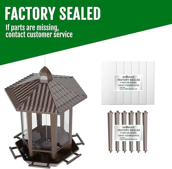 Birdream Hanging Bird Feeders for Outdoor, Fun Installation Pagoda Design Wild Birdfeeder, Attracting Wild Birds Sparrows Finch Cardinal Goldfinch Chickadee - Brown