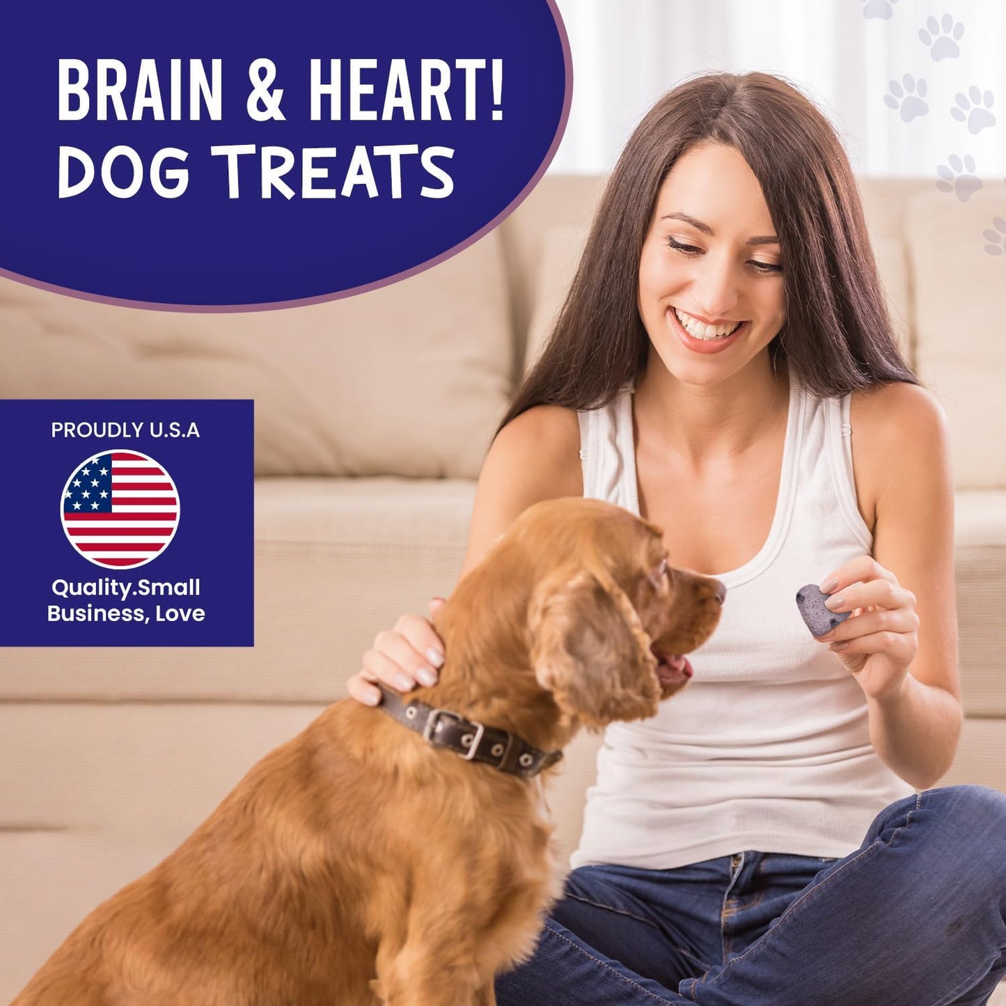 The Much-Loved Dog!™ Blueberry Dog Treats – Natural Biscuits for Small Dogs & Large Breeds – Healthy Puppy Treats for Small Dogs Made in USA, Training Snacks for All Breeds (3 Pack, Blueberry)