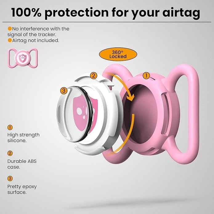 Waterproof AirTag Dog Collar Holder for Apple AirTag QR Code