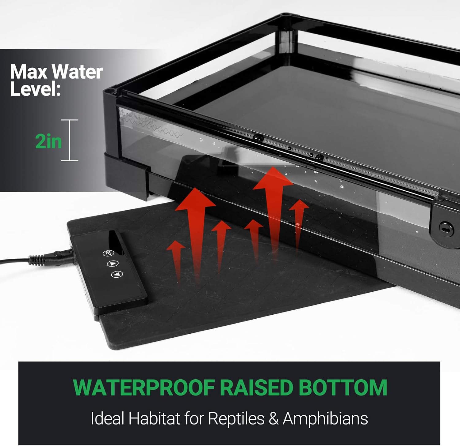 Tempered Glass Reptile Tank, 30x12x12 Inch Front Opening Terrarium with Top Screen Ventilation & Water-Holding Bottom, 20 Gallon Reptile Enclosure for Snake, Leopard Gecko, Bearded Dragon - FurryFun
