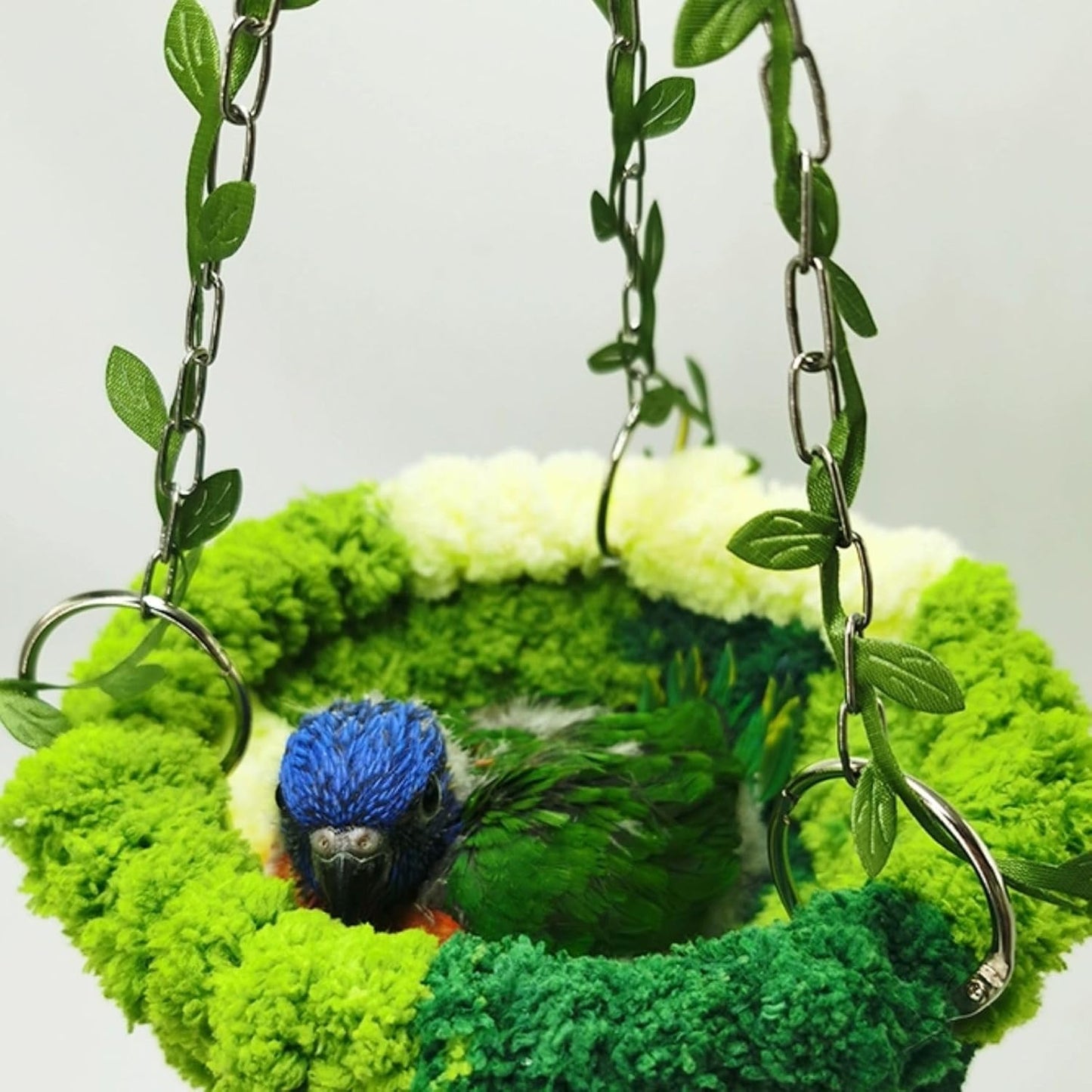 Bird Nest Hanging Hammock Bed Toy for Small Medium Pet Parrot Parakeet Cockatiel Conure Cockatoo Amazon Lovebird Budgie Finch Canary Hamster Rat Gerbils Chinchilla Cage Stand Perch (Multicolor)
