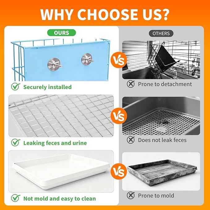 3 in 1 Rabbit Hay Feeder with Litter Box,Upgraded Metal Hay Rack & Litter Tray & Water Bowl,Quick Cleaning,Easy to Install,Bunny Supplies for Rabbit Guinea Pig Chinchilla Small Animals