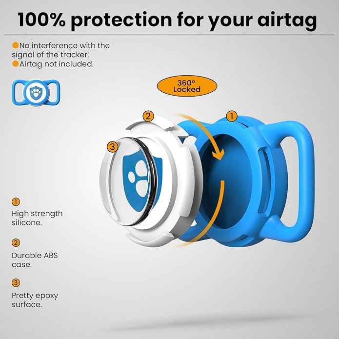 Waterproof AirTag Dog Collar Holder for Apple AirTag QR Code