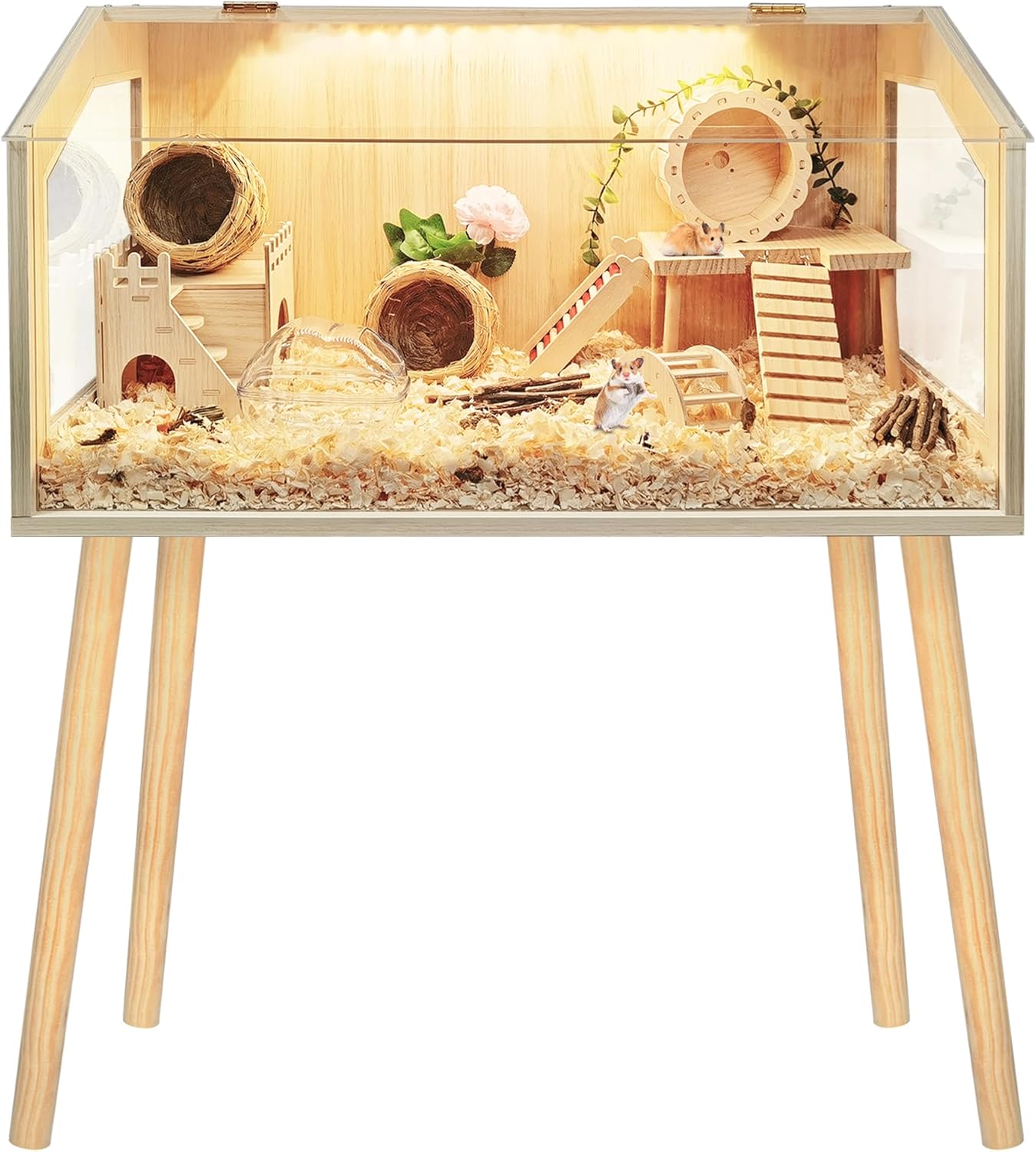 Prolee Hamster Cage with Legs, Guinea Pig Cages Chew Proof, Hamster House, Hamster Cages and Habitats, 32" L x 16" W x 40" H