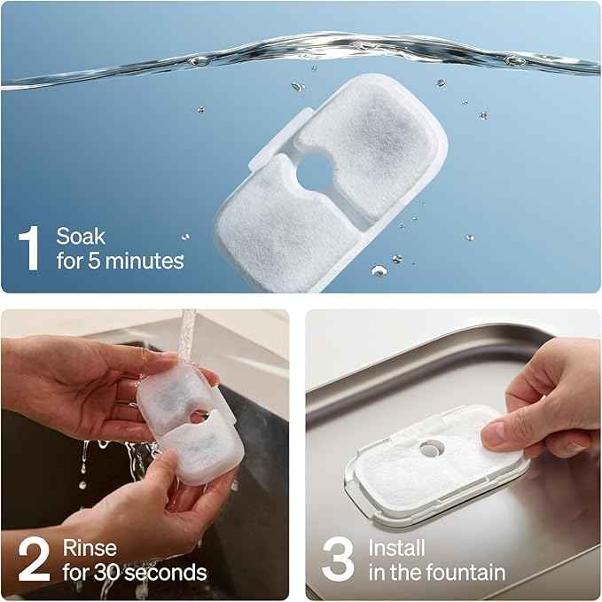 Bundle of PETLIBRO Cat Water Fountain with 8 Packs Pet Fountain Filters & Sponges, 2.5L/84oz Dockstream Water Fountains for Cats Indoor, Cat Fountain with Stainless Steel Tray,
