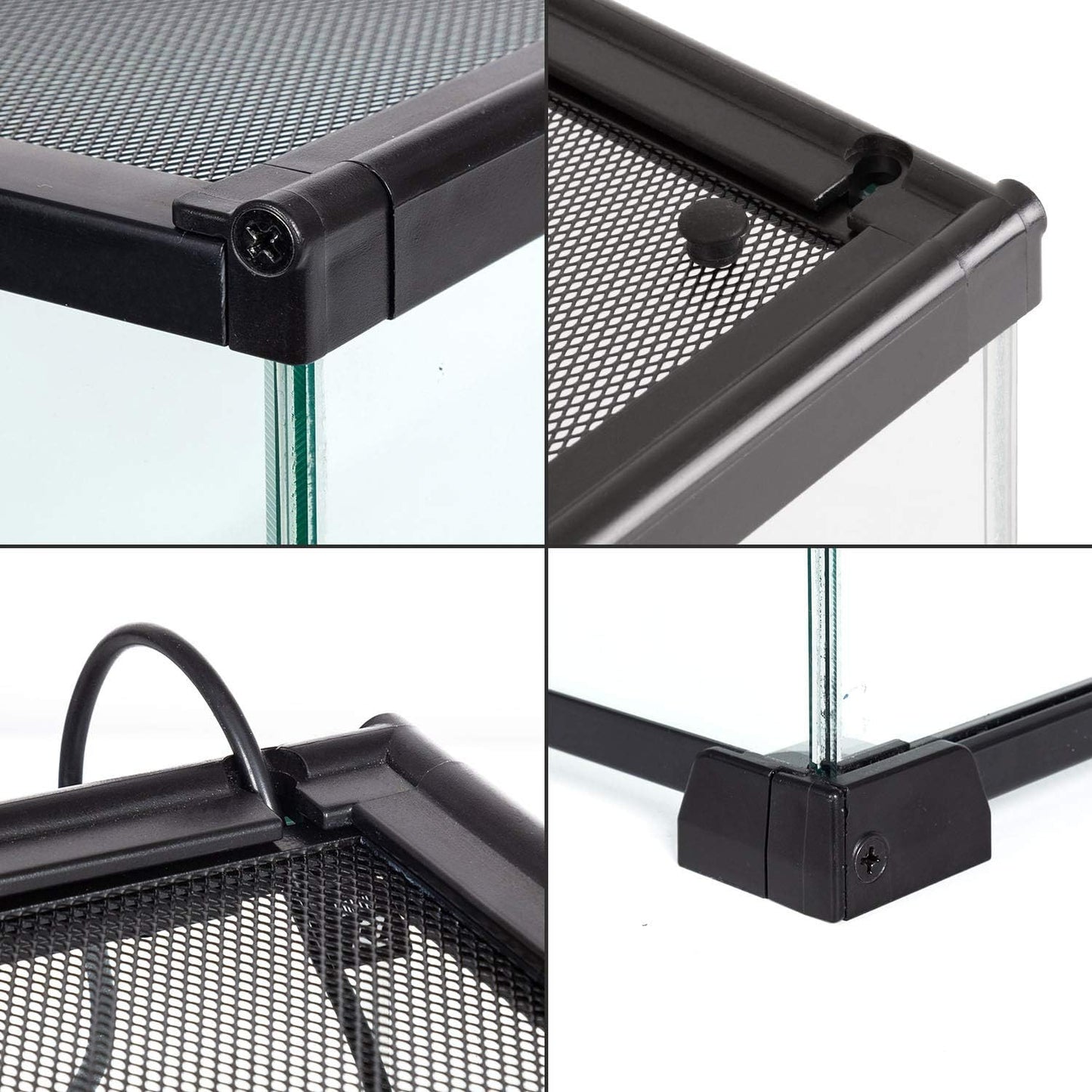 REPTIZOO Small Glass Tank 8 Gallon, Top Opening Terrarium 12" x 12" x 12" Leopard Gecko Tarantula Young Lizard Hermit Crab Frog Insects Breeding Tank - FurryFun