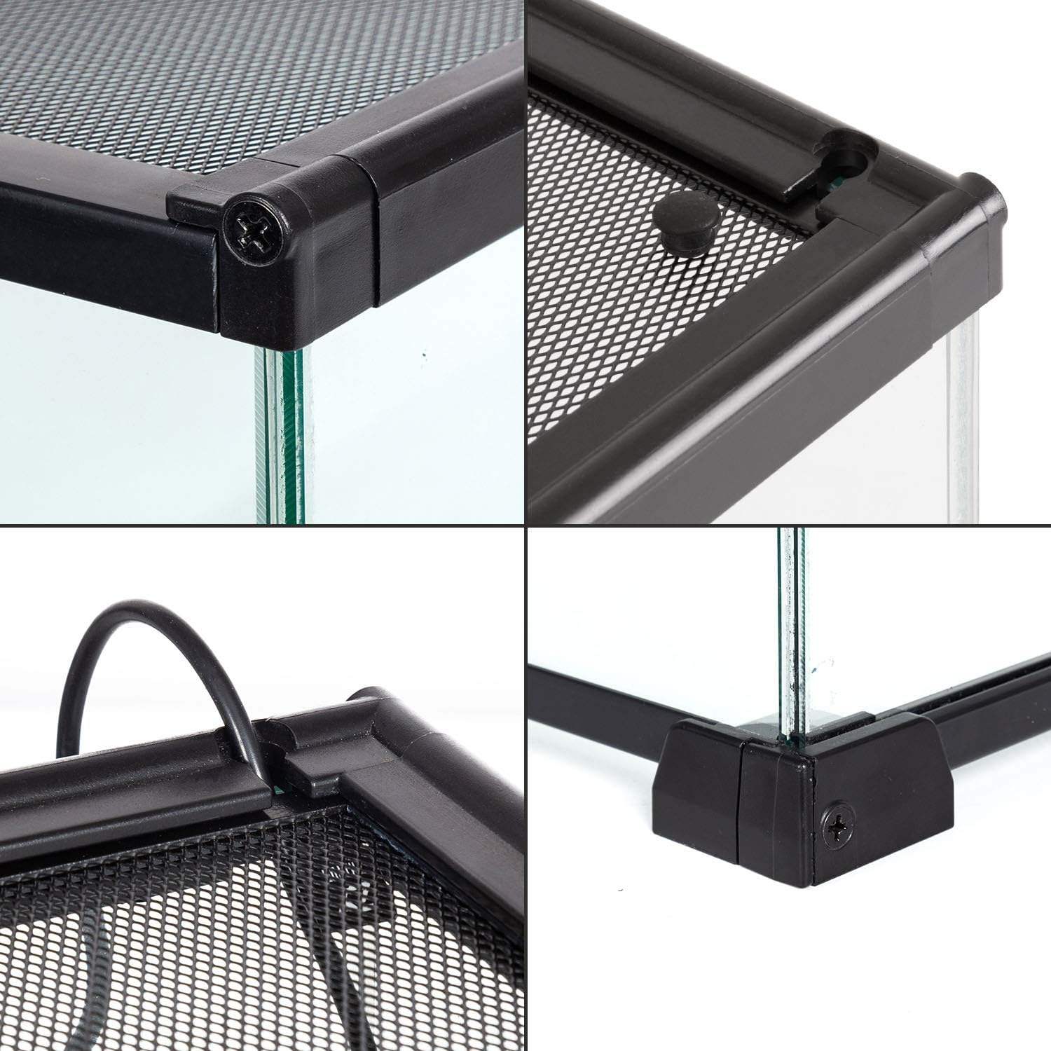 REPTIZOO Small Glass Tank 8 Gallon, Top Opening Terrarium 12" x 12" x 12" Leopard Gecko Tarantula Young Lizard Hermit Crab Frog Insects Breeding Tank - FurryFun