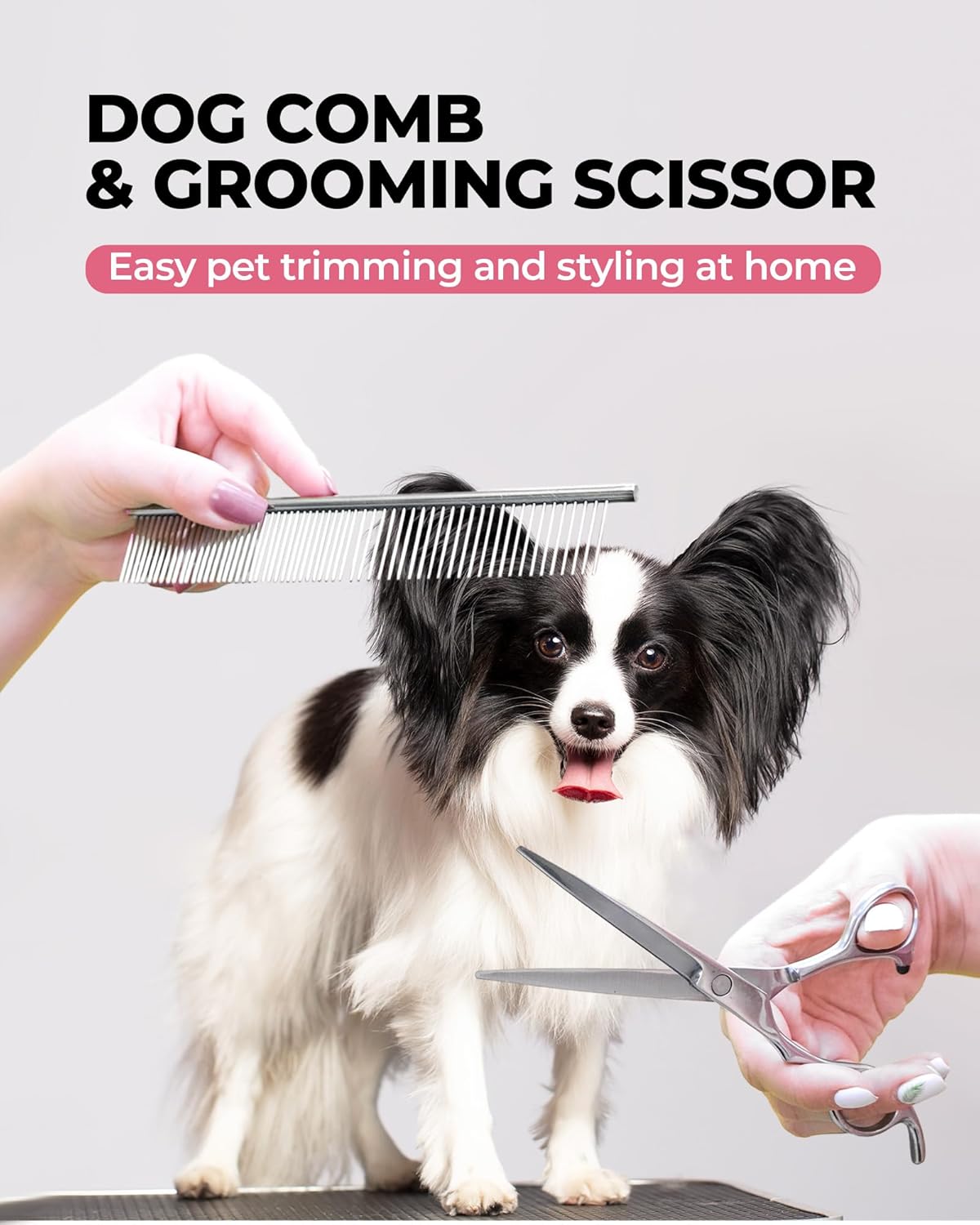 Dog Brush for Shedding Grooming,6 Pack Long-Pin Brush Set for Long Haired Dog Cat Goldendoodles Poodles Doodles Pink