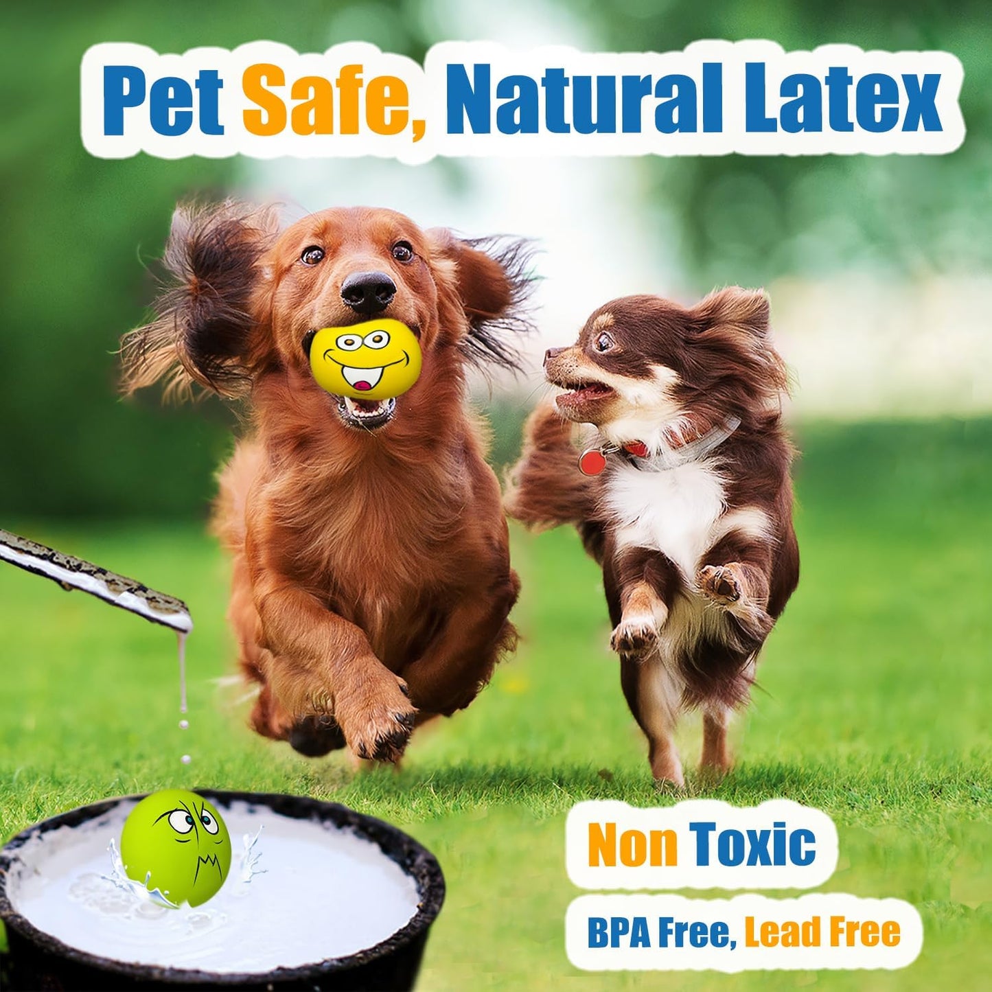Latex Dog Squeaky Toys Rubber Soft Dog Toys Chewing Squeaky Toy Fetch Play Balls Toy for Puppy Small Pets 6pcs for Mini, Small Breeds, 2.28"*2.28"*1.30"