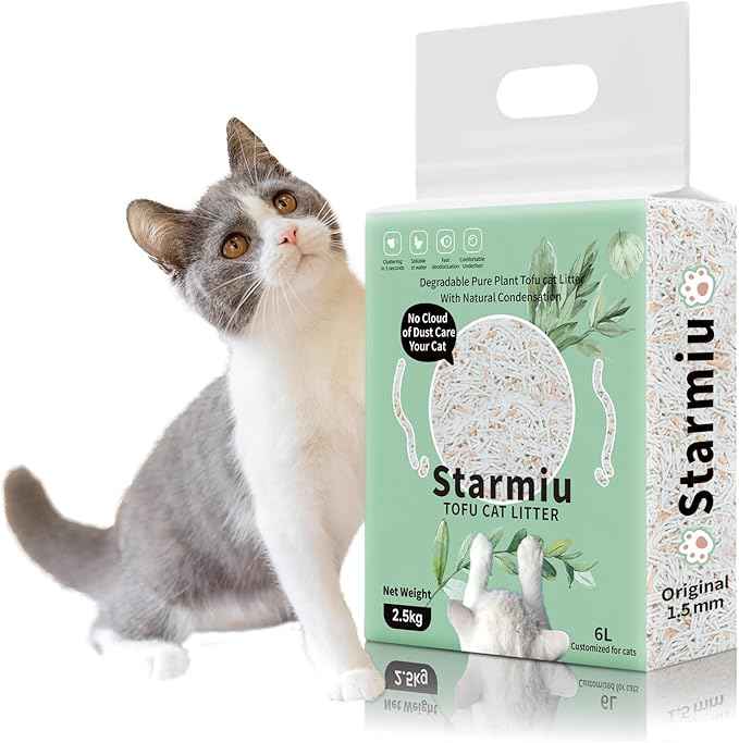 Flushable Tofu Cat Litter, Vanilla Scented – 2.5kg Bag, 100% Natural Plant-Based, Dust-Free, Fast Clumping, Odor Control, Low Tracking, Tofu Litter for Cats