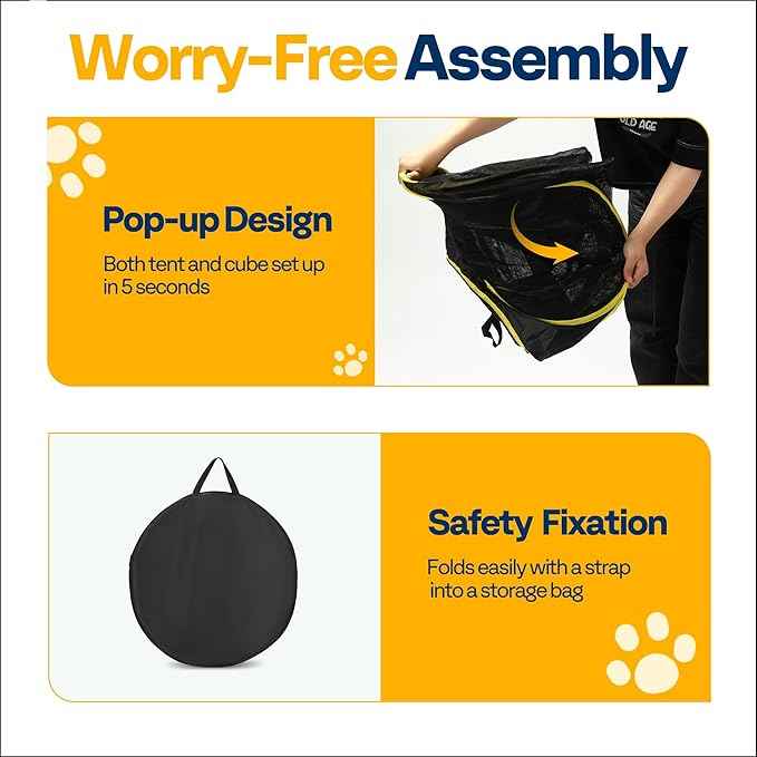 VIVOHOME Outdoor Cat Enclosures 2-in-1, Portable Catio w/Cat Tent, Circle Playpen Tunnel, for Kitty and Small Animals,w/Storage Bag Removable Bottom
