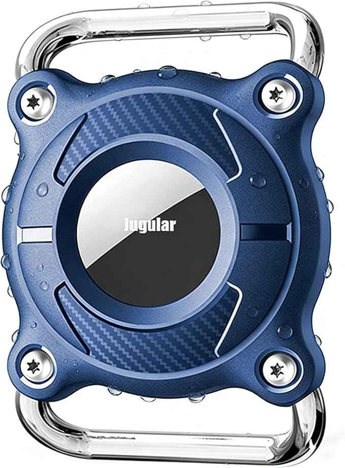 IPURLAR for Airtag | Dog Airtag Holder | Waterproof - Airtag Dog Collar Holder with Removable Metal Loop, Light Weight fit Width1.2in/ Thick0.18in Airtag Collar Holder/Deep Blue