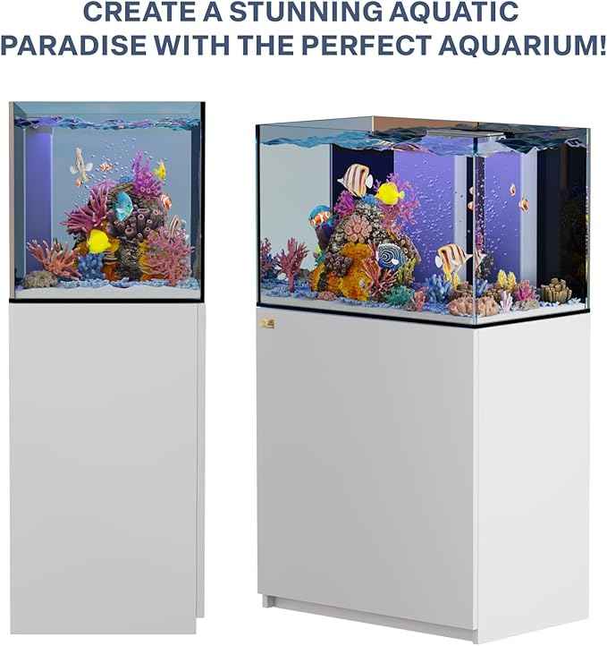 Aqua Dream Coral Reef Aquarium Tank | 90 Gallon Ultra Clear Glass with Sump, White