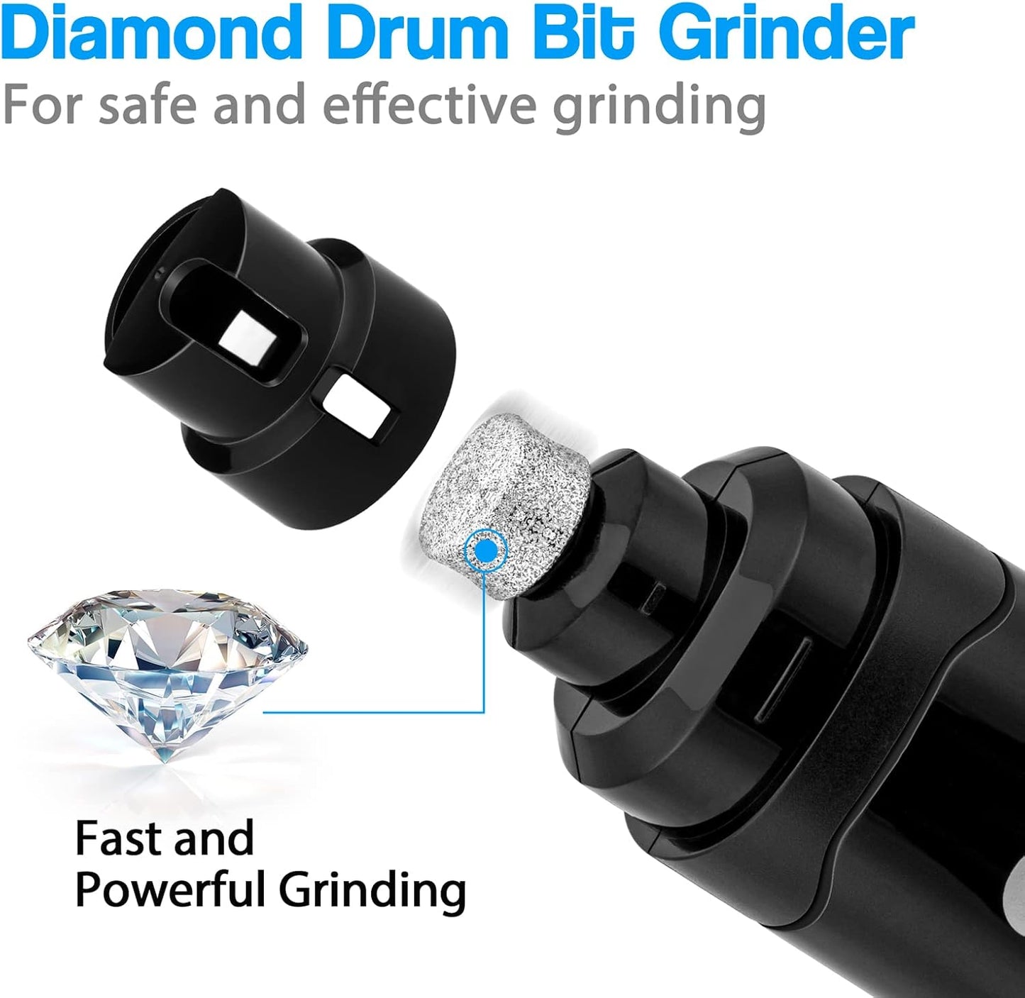 Casfuy Dog Nail Grinder Upgraded - Professional 2-Speed Electric Rechargeable Pet Nail Trimmer Painless Paws Grooming & Smoothing for Small Medium Large Dogs & Cats (Black)