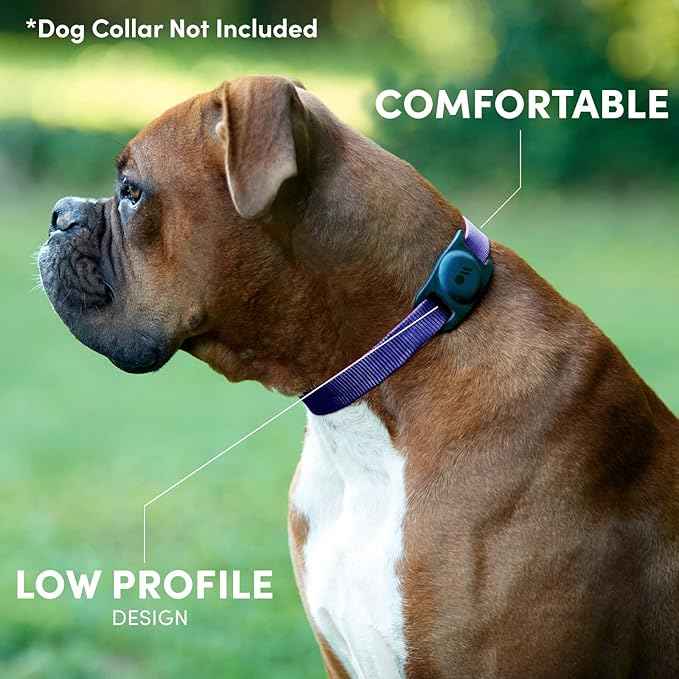 Case-Mate 2 Pack Airtag Dog Collar Holder - Durable, Water Resistant, Lightweight, and Protective Airtag Holder Tag - Easy to Insert Pet Collar Air Tag Loop - Compatible with Cat/Dog Collars - Black