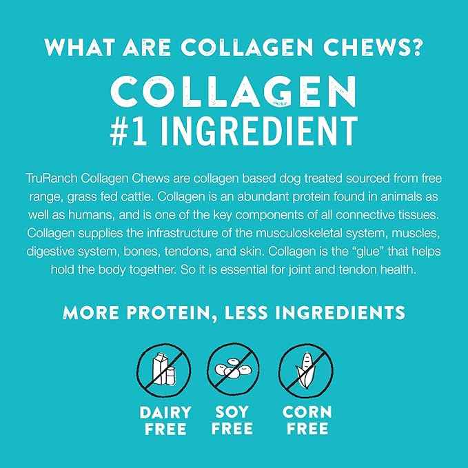 TRURANCH Collagen Sticks - 5" Collagen Sticks for Dogs - Long Lasting Healthy Joint Support Dog Treat - Rawhide Alternative - Skin & Coat Health - Made with Real Chicken, 1 Bag, 15 Count