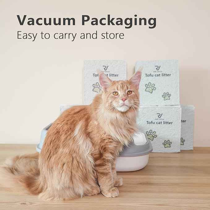 Tofu Cat Litter - Strong Clumping, Ultra Absorbent, Odor Control, Flushable, Low Tracking, Low Dust Tofu Litter Pellets 2 Packs/12LB (Original Flavor)