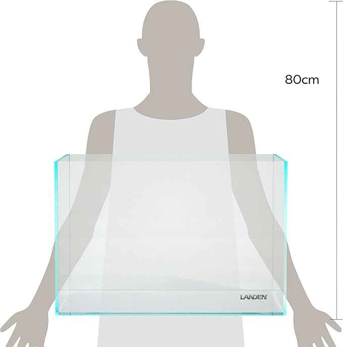 Landen 60P 23 Gallon Rimless Low Iron Aquarium Tank, W23.6×D15.7×H15.7 in(60x40x40cm) 8mm Thickness
