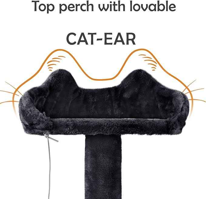 Yaheetech 62in Cat Tree Cat Tower for Indoor Kitten, Pet Furniture w/Double Condo, Scratching Posts, Multiple Platforms and Balls for Kittens, Black