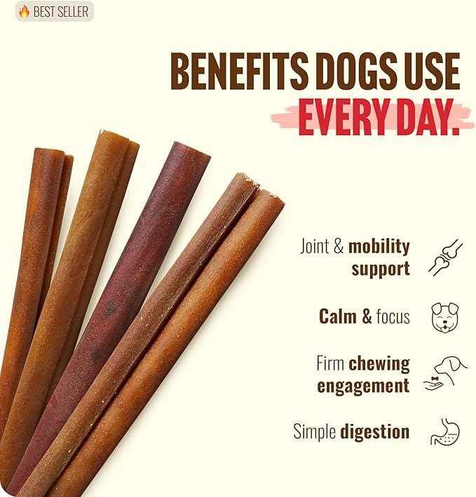 Natural Farm Collagen Sticks (6 Inch, 15 Pack). Odor-Free, 95% Natural Collagen Dog Chews, Supports Healthy Joints, Skin & Coat - Best Rawhide Alternative for Small & Medium Dogs