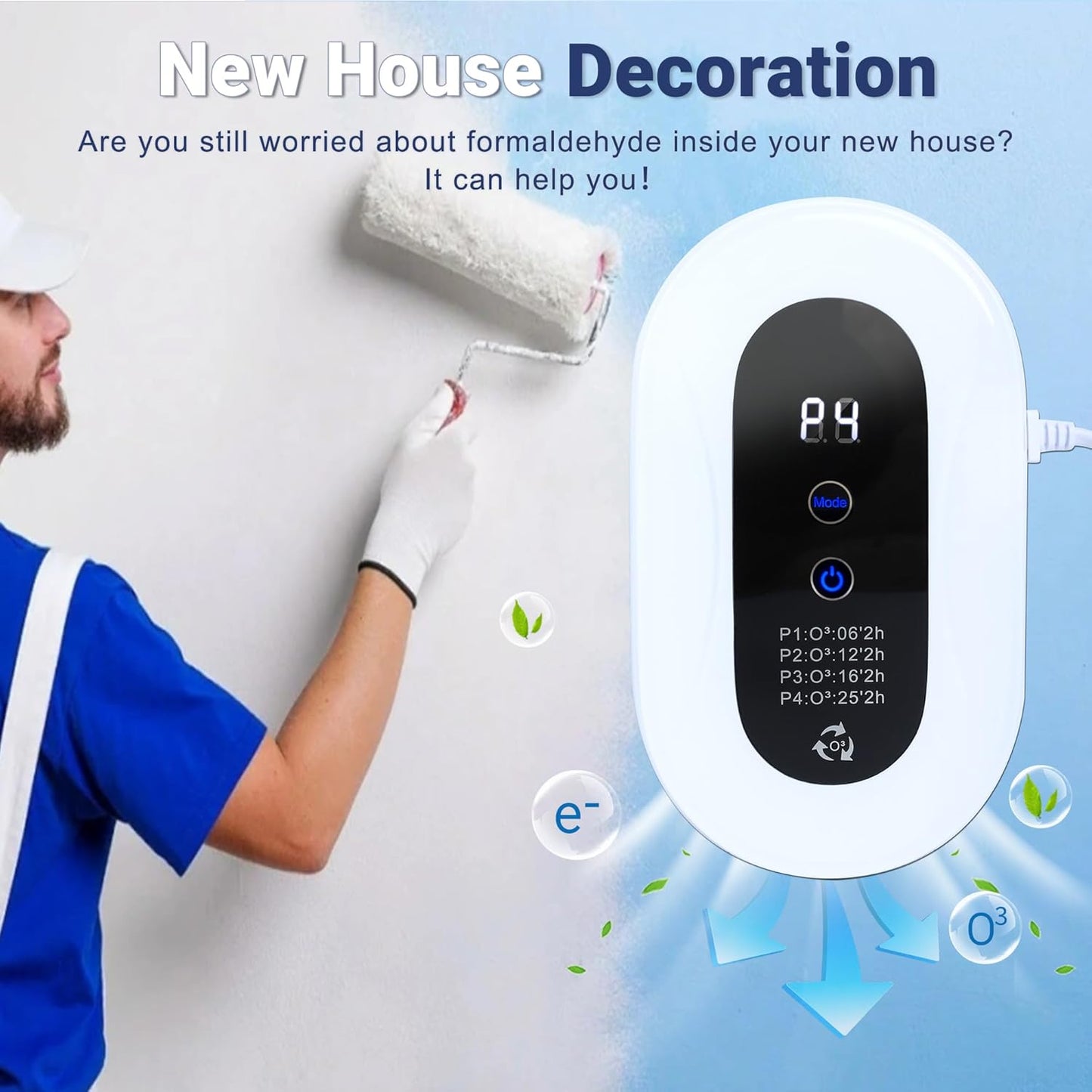 Home Air Purifier for 99% Strong Odor Pets Pooph Cat Litter Deodorizer Plug in Ionizers Air Freshener for Pets Litter Box Bathroom Kitchen Toilet Shoe Cabinet(1)