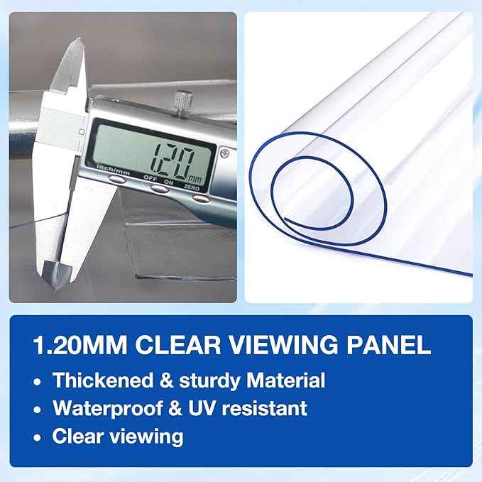 PVC Fish Pond,Above Ground Fish Tank,Goldfish/Koi Pond with Clear Viewing Panel, Outdoor Canvas Aquarium with Stainless Steel Frame & Drain Valve for Outside,39.4 * 23.6 * 23.6in,95 Gallon