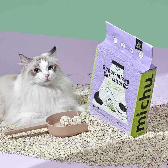 Michu Mixed Tofu Cat Litter, Heavy Duty Flushable Kitty Litter, 5.5Lb/88Oz (3 Pack, Original)