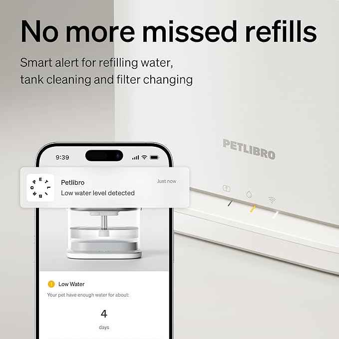PETLIBRO Upgrade Cat Water Fountain Stainless Steel Tray, Dockstream 2 Cat Fountain Indoor, 3L/101oz Auto Cat Fountains for Drinking, App Monitoring Pet Water Fountain Dog, 5G WiFi Cat Water Dispenser