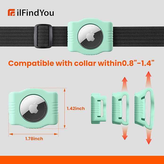 Waterproof AirTag Dog Collar Holder for Apple AirTag QR Code