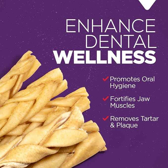 Natural Farm Braided Pork Collagen Dog Chews (10 Pack), Flavorful Braided Pork Collagen Sticks, Natural Dog Chews, Long Lasting, for Small, Medium, and Large Dogs, Odor-Free Rawhide Alternative
