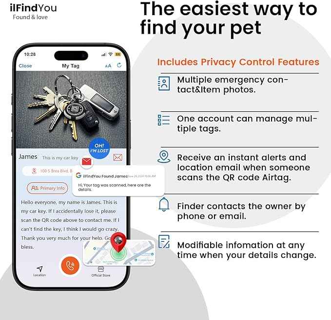 Airtag Holder Case Keychain, Protective Cover with Key Ring for Apple AirTag, Anti-Scratch, Waterproof, Durable, Compatible with AirTag