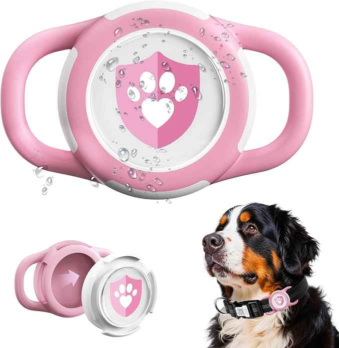 Waterproof AirTag Dog Collar Holder for Apple AirTag QR Code