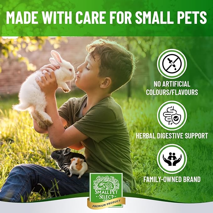 Small Pet Select - Select Care Digestion Support Supplement, Natural High Fiber Timothy Hay Based Treats for Rabbits, Guinea Pigs, Hamsters, Other Small Animals, 4.2 oz