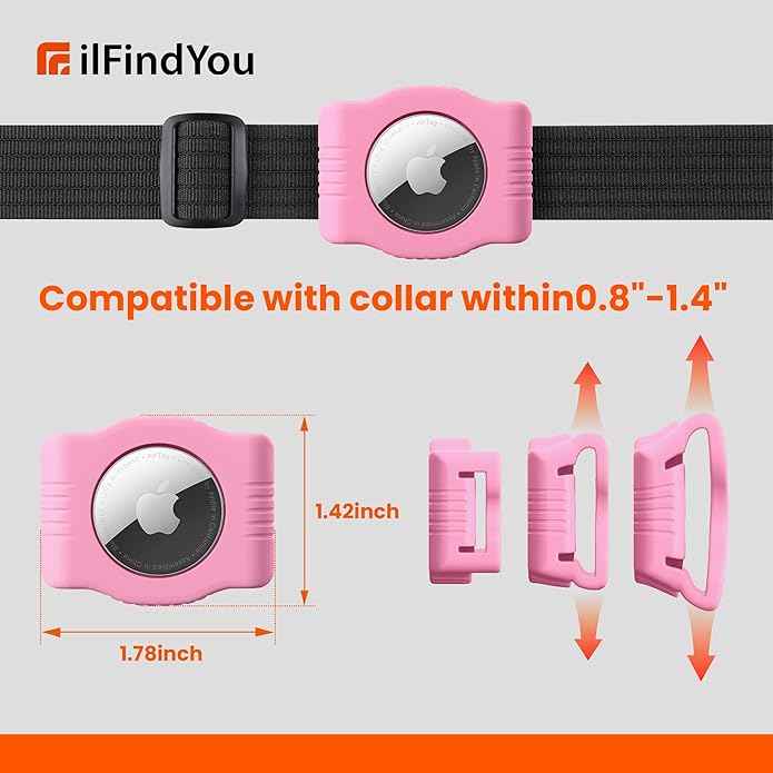 Waterproof AirTag Dog Collar Holder for Apple AirTag QR Code