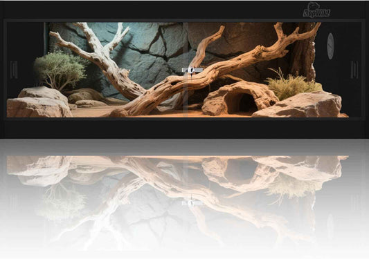 65 Gallon PVC Reptile Enclosure, RepWild 48"x18"x18" Terrarium/Tank with Heavy-Duty Screen Top, Glass Sliding Doors & Lock for Bearded Dragons, Ball Python, Geckos, Lizards