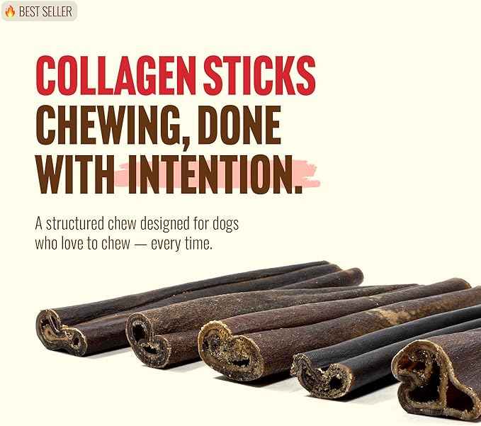 Natural Farm Peanut Butter Flavor Collagen Sticks for Dogs (6 Inch, 25 Count), Long-Lasting Beef Collagen Sticks, Rawhide Alternative Chews with Chondroitin & Glucosamine, Low-Fat Dental Treats