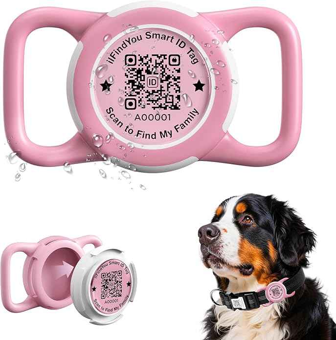 Waterproof AirTag Dog Collar Holder for Apple AirTag QR Code