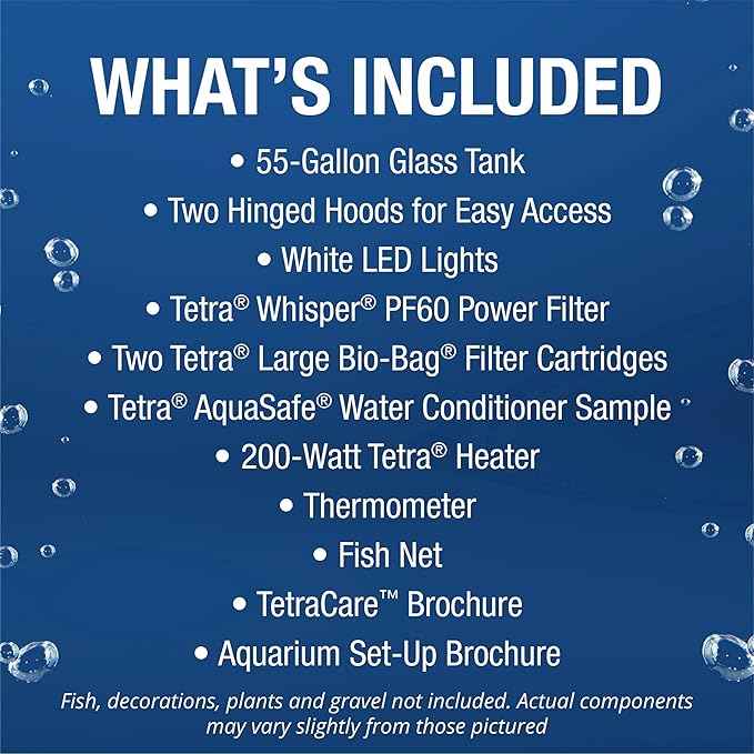 Tetra Complete LED Aquarium Kit for Fish, 55 Gallons, Includes White LED Lights, Filter, Heater and Accessories