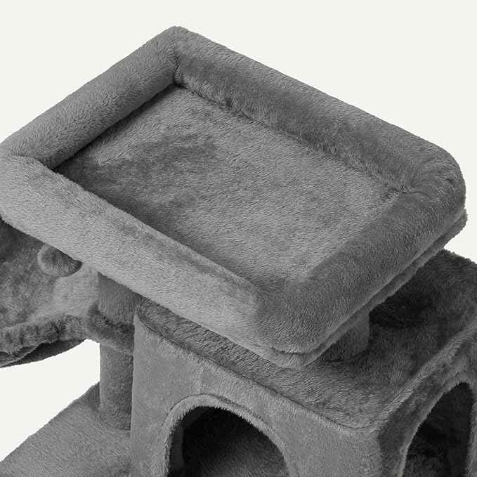 Amazon Basics Indoor Cat & Kittens Multi-Level Climbing Activity Tower with Scratching Posts, 2 Condos, FSC Certified, M - 31.1" (78.9cm) H, Grey