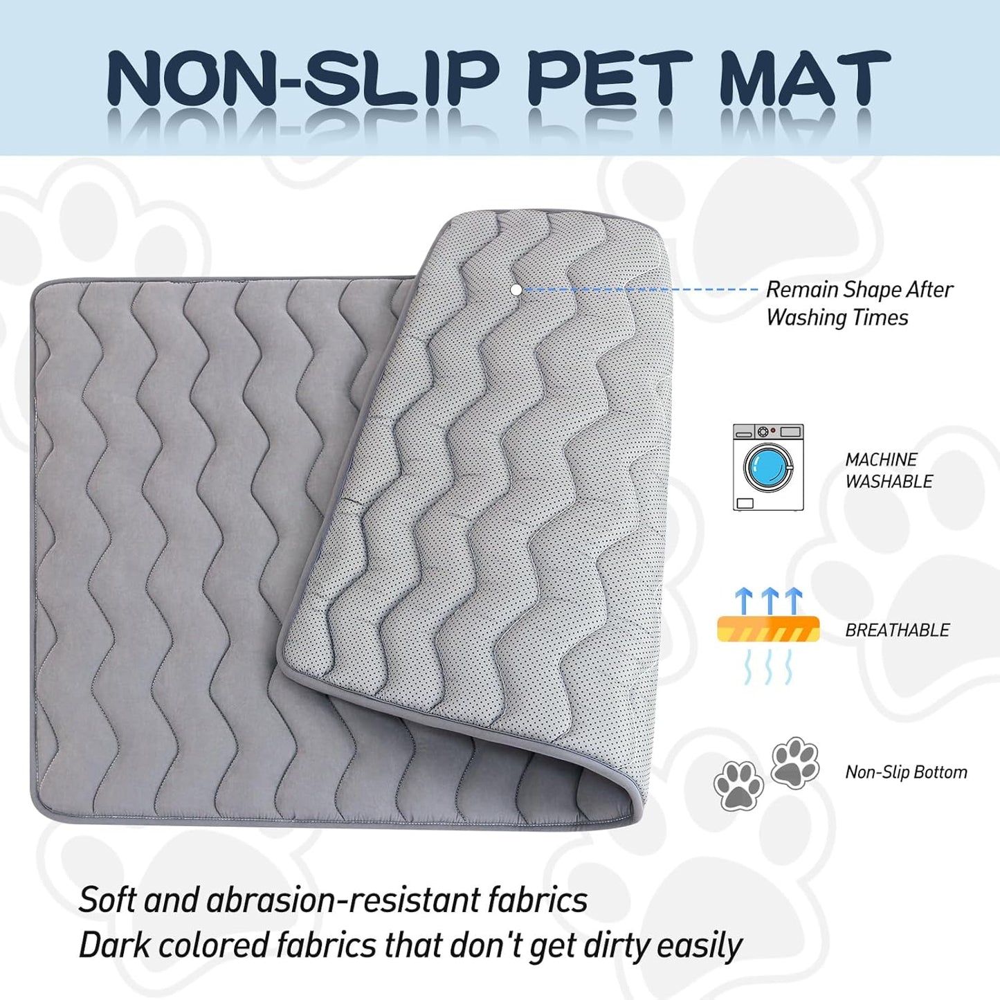 Bubble bear Dog Crate Mat - Upgraded Thick, Ultra Soft, Washable & Anti-Slip Kennel Pad for Small/Medium/Large Dogs, Dark-Hued to Hide Stains (36"x23")