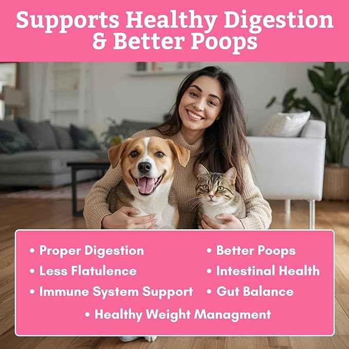 Wholistic Pet Organics Probiotics for Dogs with Digestive Enzymes & Prebiotic Fiber - 4 Oz - Daily Cat & Dog Probiotics for Digestive Health, Anti Diarrhea & Gut Support - Cat Probiotic - 113 Scoops
